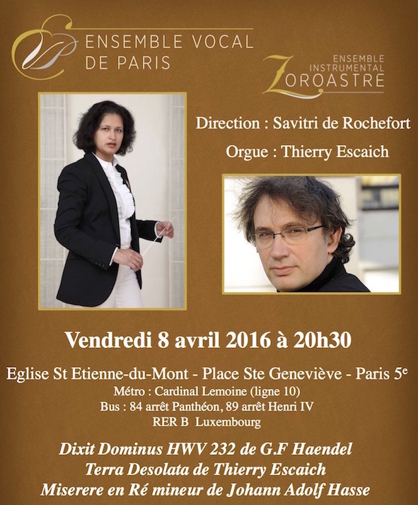 Concert avec l’Ensemble Vocal de Paris – avril 2016