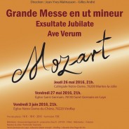 Exsultate, Jubilate et Grande messe en Ut mineur de Mozart – mai 2016