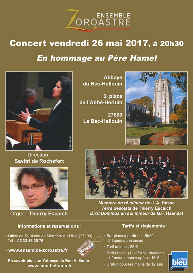 Concert avec l’Ensemble Zoroastre – mai 2017