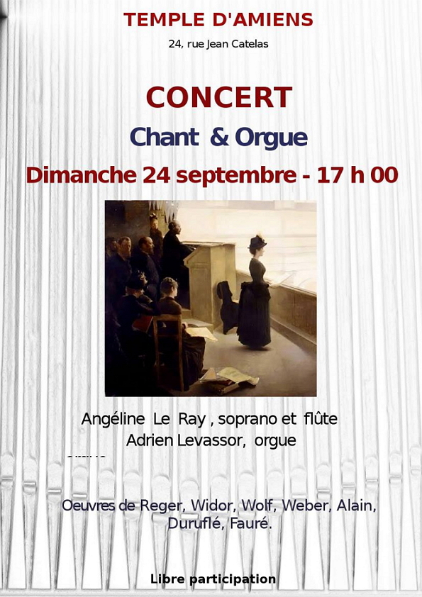 Concert au Temple d’Amiens – septembre 2017